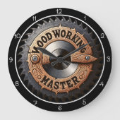 Houtbewerkingsmeester met zaagbladaccent grote klok (Voorkant)