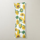 Houtblok Print Zonnebloem geel Lichaamskussen (Achterkant (Verticaal))