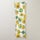 Houtblok Print Zonnebloem geel Lichaamskussen (Voorkant Verticaal)