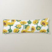 Houtblok Print Zonnebloem geel Lichaamskussen (Achterkant)