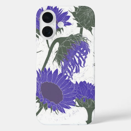 Houtblok Print Zonnebloem paarse Case-Mate iPhone Case (Achterkant)