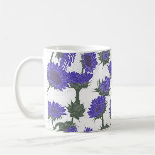 Houtblok Print Zonnebloem paarse Koffiemok