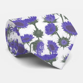 Houtblok Print Zonnebloem paarse Stropdas (Opgerold)