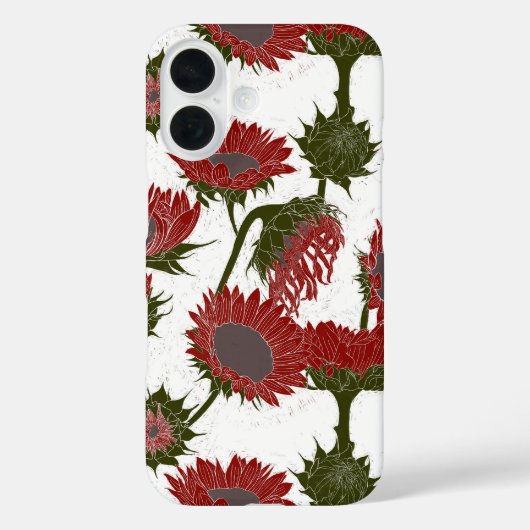 Houtblok Print Zonnebloem rood Case-Mate iPhone Case (Achterkant)