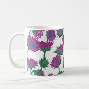 Houtblok Print Zonnebloem roze Koffiemok