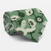 Houtblok Print Zonnebloem wit Stropdas (Opgerold)