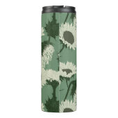 Houtblok Print Zonnebloem wit Thermosbeker (Achterkant)
