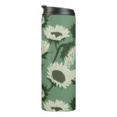 Houtblok Print Zonnebloem wit Thermosbeker (Geroteerd rechts)