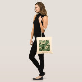 Houtblok Print Zonnebloem wit Tote Bag (Voorkant (model))