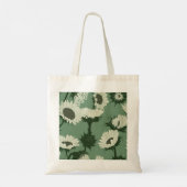 Houtblok Print Zonnebloem wit Tote Bag (Achterkant)