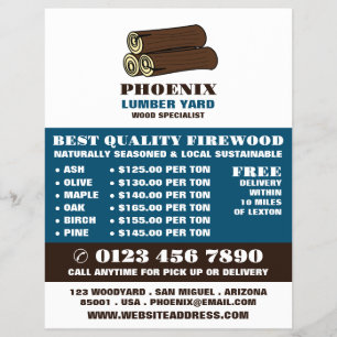 Houtblokken, hout/hout/houtwerf Advertentie Flyer