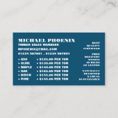 Houtblokken, hout/hout/houtwerf visitekaartje (Achterkant)