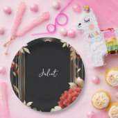 Houtboom rustieke schuur Boerderij boog Vrijgezell Papieren Bordje (Feest)