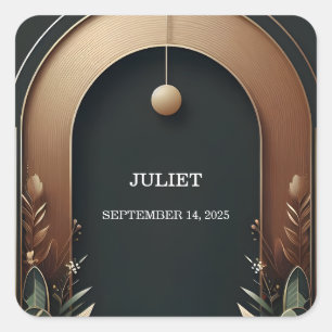 Houtboom rustieke schuur Boerderij boog Vrijgezell Vierkante Sticker