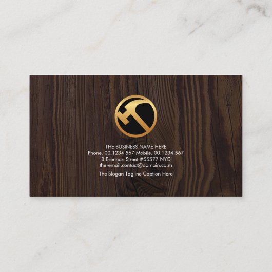 Houtboomgaard — Signage — Carpentry Visitekaartje (Achterkant)