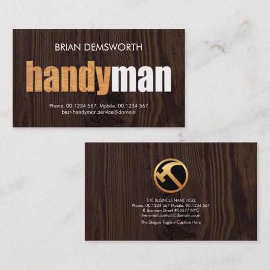 Houtboomgaard — Signage — Carpentry Visitekaartje (Voorkant / Achterkant)