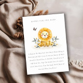 Houtboomlionvlooienboeken voor Baby shower Informatiekaartje