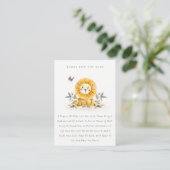 Houtboomlionvlooienboeken voor Baby shower Informatiekaartje (Staand voorkant)