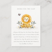 Houtboomlionvlooienboeken voor Baby shower Informatiekaartje (Voorkant)