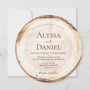 Houtboomschors Rustic Wedding Elegant Typografie Kaart