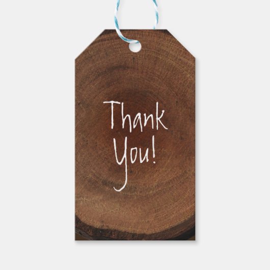 Houtboomstam Bark Rustic country Wedband Favor Cadeaulabel (Voorkant)