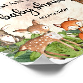 Houtboomstamhout baby shower welkom bord poster (Hoek)