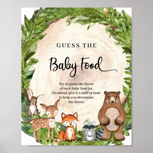 Houtboomstamhout Raad het Baby-voedselspel Poster (Voorkant)