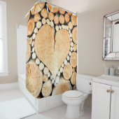 Houtboomstammen, vuurhout douchegordijn (In situ)