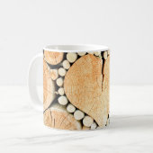 Houtboomstammen, vuurhout koffiemok (Voorkant links)