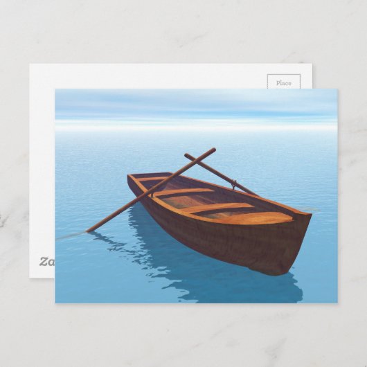 Houtboot op het water briefkaart (Voorkant / Achterkant)