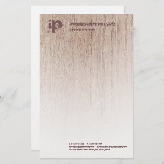 Houtbord Kijk uit Elegant Monogram Sjabloon Modern Briefpapier (Voorkant / Achterkant)