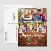 Houtborstel Script  Truck 4 Foto Feestdagen Briefkaart (Voorkant / Achterkant)