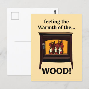 Houtbrander Kachel Hout Warm Briefkaart