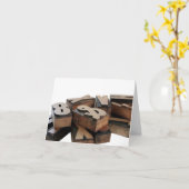 houtbriefkaart kaart (Gele Bloem)