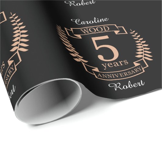 Houtbruiloft 5 jaar cadeaupapier (Rol Hoek)