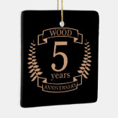 Houtbruiloft 5 jaar keramisch ornament (Rechts)