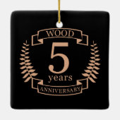 Houtbruiloft 5 jaar keramisch ornament (Achterkant)