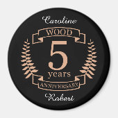 Houtbruiloft 5 jaar magneet (Voorkant)