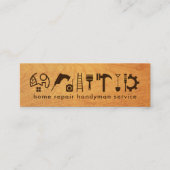 Houtbruin handgereedschap mini visitekaartje (Voorkant)