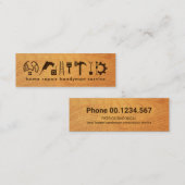 Houtbruin handgereedschap mini visitekaartje (Voorkant / Achterkant)