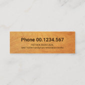 Houtbruin handgereedschap mini visitekaartje (Achterkant)