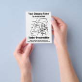 Houtconservering Cartoontje ontwerp Flyer (Hand)