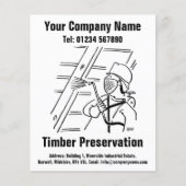 Houtconservering Cartoontje ontwerp Flyer (Voorkant)