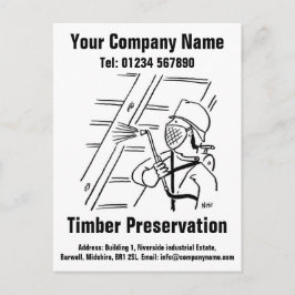 Houtconserveringscartoon om te personaliseren briefkaart