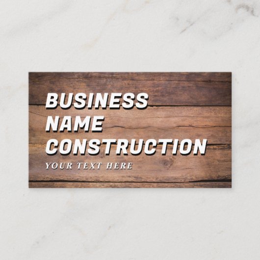 Houtconstructie QR-code Bold Rustic Visitekaartje (Voorkant)