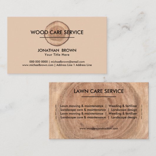 Houtconstructiemeubelen Visitekaartje (Voorkant / Achterkant)