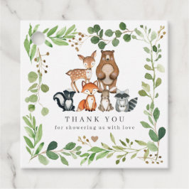 Houtdier Baby Shower Favor Tags | Cadeautags Bedankjes Labels