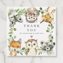 Houtdier Baby Shower Favor Tags | Cadeautags Bedankjes Labels