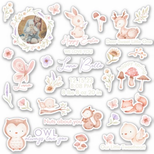 Houtdier Baby Vinyl Stickers (Voorkant)