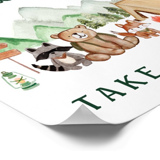 Houtdieren baby's zijn zoet om een behandeling te  poster (Hoek)